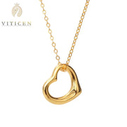 VITICEN 24K Gold Pure Gold Love Heart Chain