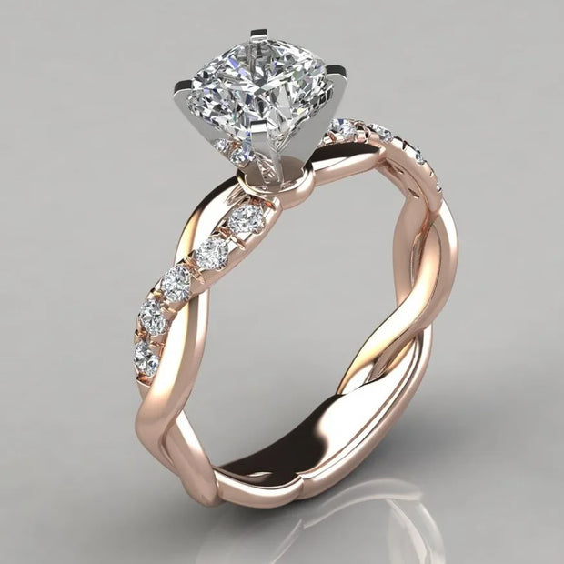 Glittering 14K Gold 2 Carat Diamond Rings