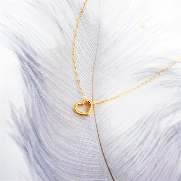 VITICEN 24K Gold Pure Gold Love Heart Chain