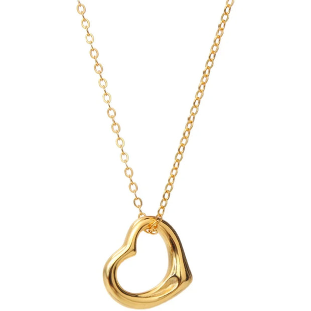 VITICEN 24K Gold Pure Gold Love Heart Chain