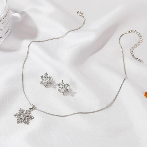 Snow Flower 925 Sterling Silver Jewelry Set