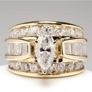 DIWENFU 18K Carat Multi Gold Ring