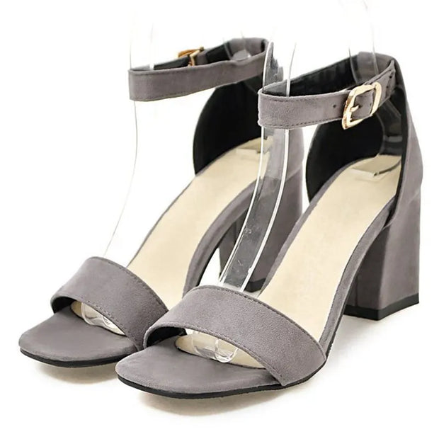 BLISS HARBOUR  High Heels Open Toe Flock Sandal - Shop All Digital 