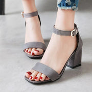 BLISS HARBOUR  High Heels Open Toe Flock Sandal - Shop All Digital 