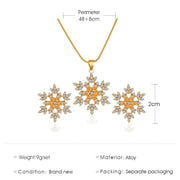 Snow Flower 925 Sterling Silver Jewelry Set