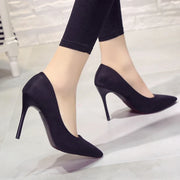 WANGKUI  Suede Pointed Toe Stiletto Shoes - Shop All Digital 