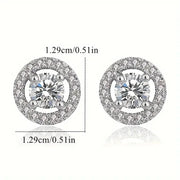 Luxury Round Zirconia Stud Earrings Full Diamonds Earring Men Women's Fashionable Cross-border Best Seller Jewelry - Shop All Digital 