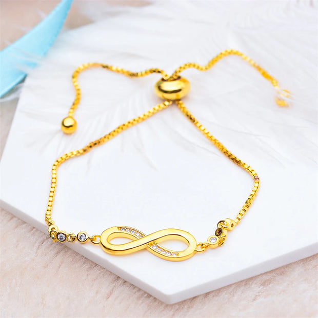 Romantic Forever Love Infinity Chain Zircon Bracelets Jewelry