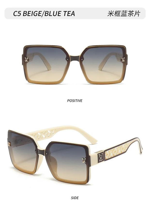 RUIAO Luxury square designer fashion big sunglasses