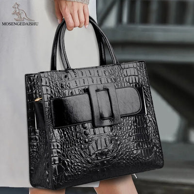 Brand Women Crocodile Handbag Luxury Belt Handbags Women Leather Shoulder Bags Designer Crossbody Bags Female Retro Tote Handbag - Shop All Digital 