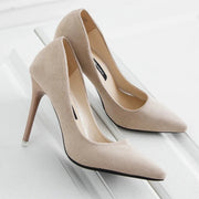 WANGKUI  Suede Pointed Toe Stiletto Shoes - Shop All Digital 