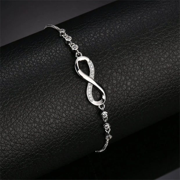 Romantic Forever Love Infinity Chain Zircon Bracelets Jewelry