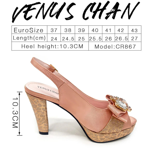 Venus Chan Nigerian Women Heel Party Shoes and Bag Set Royal Blue Colour Rhinestone Handbag Italian Design Wedding INS 2024 - Shop All Digital 