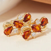 Exquisite Gold Colour Round Zircon Earrings