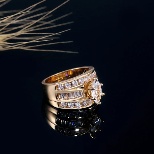 DIWENFU 18K Carat Multi Gold Ring