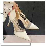 2023 Spring Luxury Women Rhineston Stiletto High Heels Pumps Scarpins Designer Lady Black Heels Wedding Party Bridal Prom Shoes - Shop All Digital 