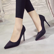 WANGKUI  Suede Pointed Toe Stiletto Shoes - Shop All Digital 