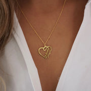 Personalized Double Heart Name Necklace