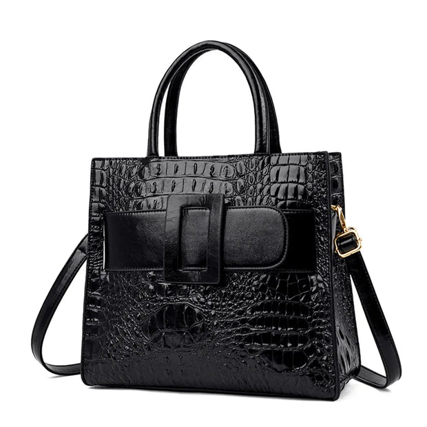 Brand Women Crocodile Handbag Luxury Belt Handbags Women Leather Shoulder Bags Designer Crossbody Bags Female Retro Tote Handbag - Shop All Digital 