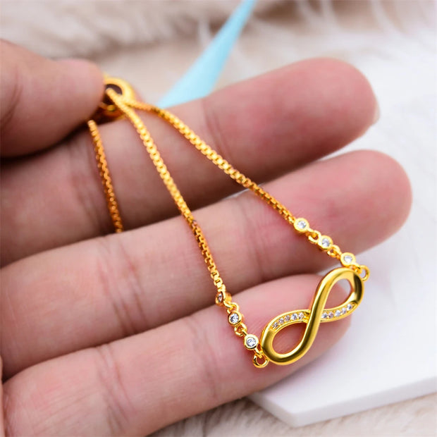 Romantic Forever Love Infinity Chain Zircon Bracelets Jewelry