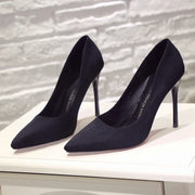 WANGKUI  Suede Pointed Toe Stiletto Shoes - Shop All Digital 