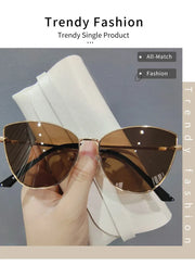 Vintage Cat Eye Frame Sunglasses Women 2024 Luxury Brand Designer Fashion Female Eyewear Retro Trendy Sun Shades for Lady - Shop All Digital 