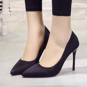 WANGKUI  Suede Pointed Toe Stiletto Shoes - Shop All Digital 