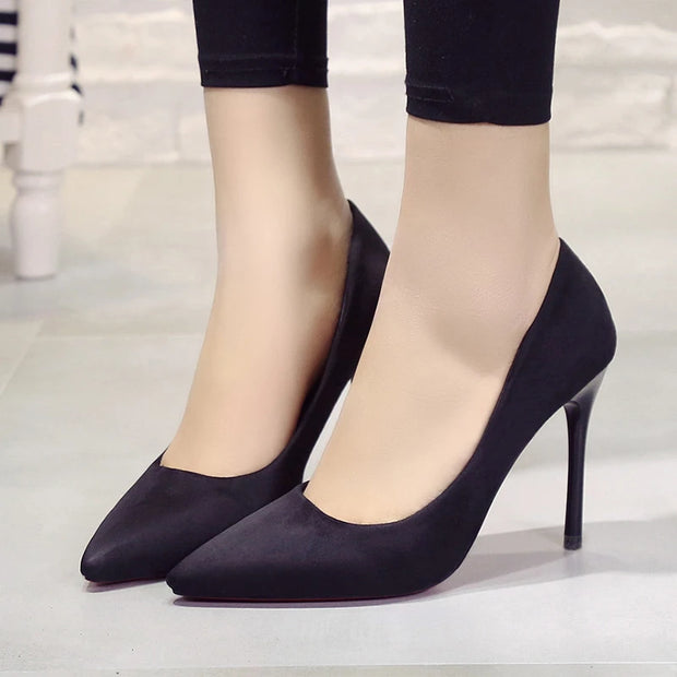 WANGKUI  Suede Pointed Toe Stiletto Shoes - Shop All Digital 