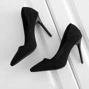 WANGKUI  Suede Pointed Toe Stiletto Shoes - Shop All Digital 