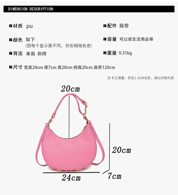 Luxury semi-circular crescent handbag - Shop All Digital 