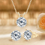 Moissanite 18K Gold Plated Jewelry Set