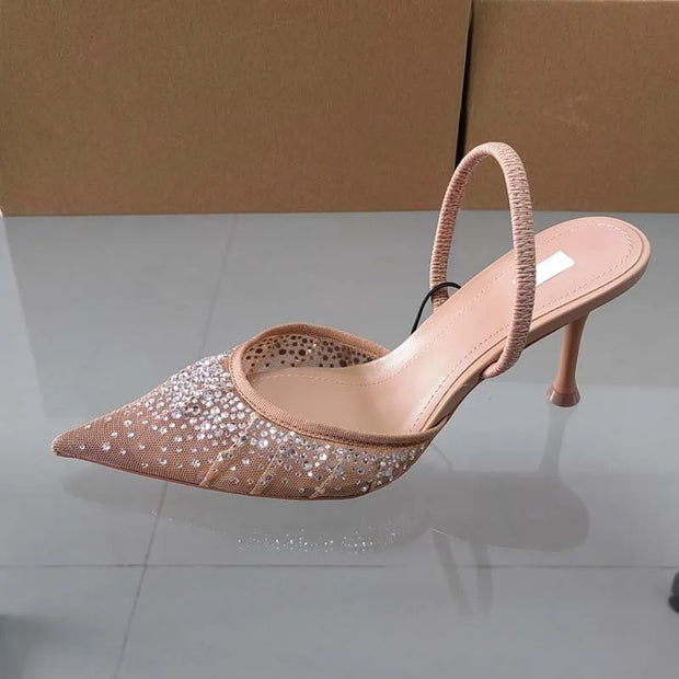 Colllin Velvet Diamond Bright High Heels Shoes - Shop All Digital 