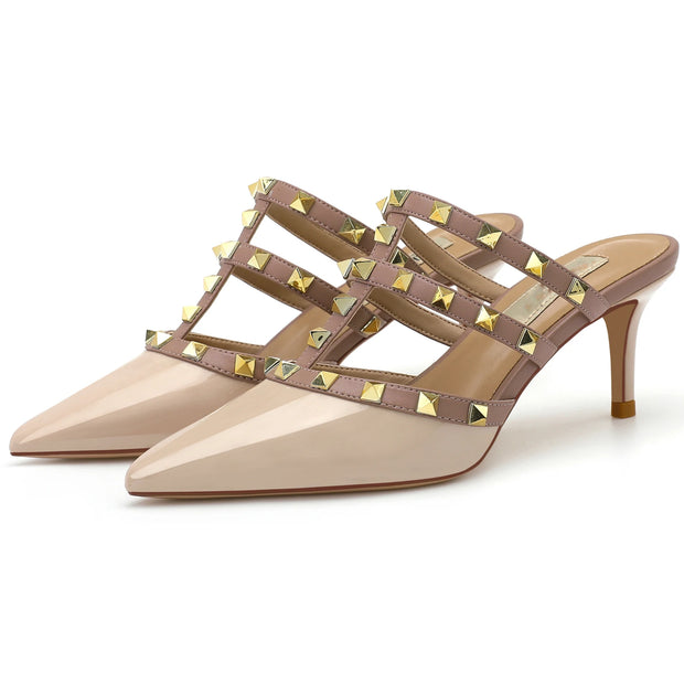 VETAALENO Rivets Strappy Luxury Designer Slide Sandals - Shop All Digital 