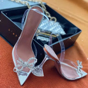 Fashion Transparent Soft PVC Women Pumps Luxury Rhinestones Bowknot Slingbacks High heels Spring Summer Wedding Party Shoes - Shop All Digital 