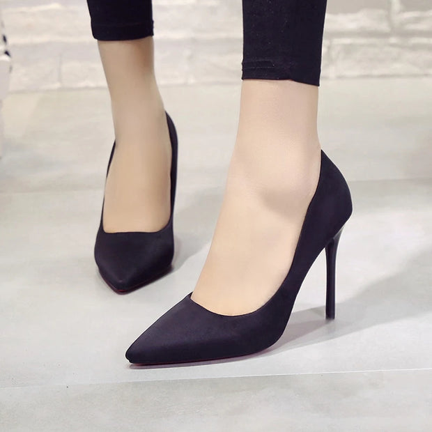 WANGKUI  Suede Pointed Toe Stiletto Shoes - Shop All Digital 