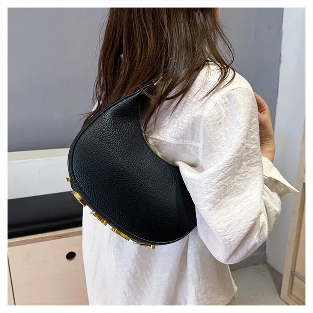 Luxury semi-circular crescent handbag - Shop All Digital 