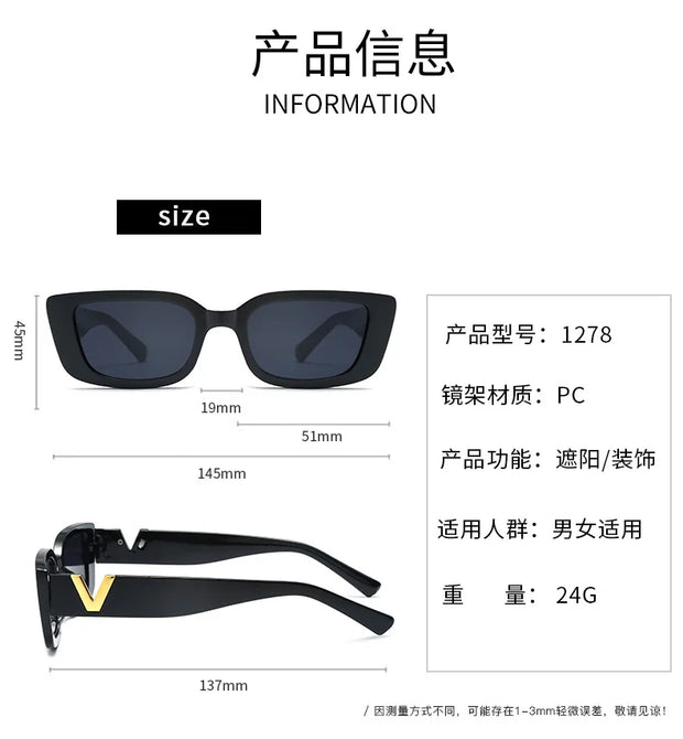 QULE V-Shaped Frame Fashion Sunglasses