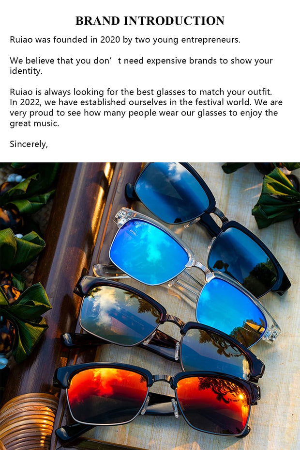 RUIAO Luxury square designer fashion big sunglasses