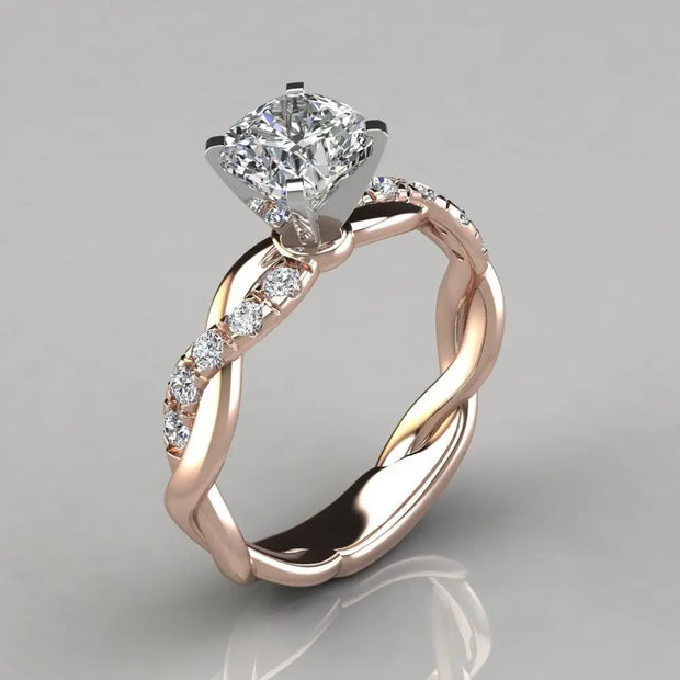 Glittering 14K Gold 2 Carat Diamond Rings