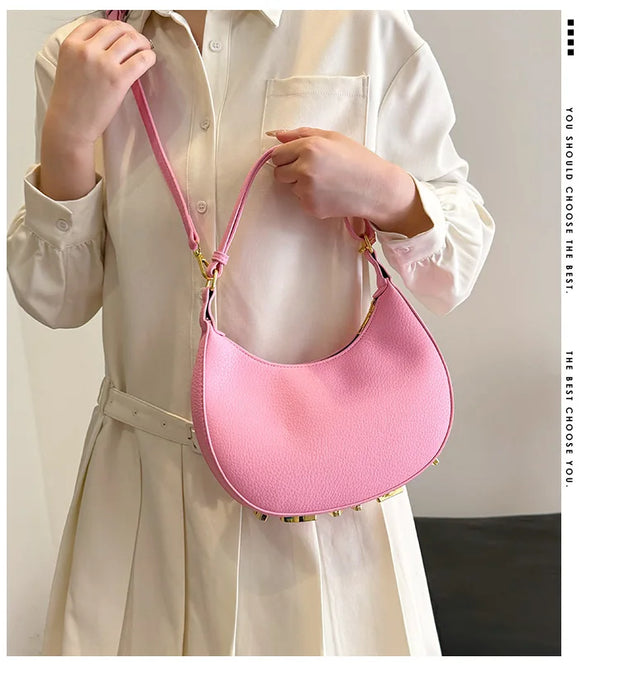 Luxury semi-circular crescent handbag - Shop All Digital 