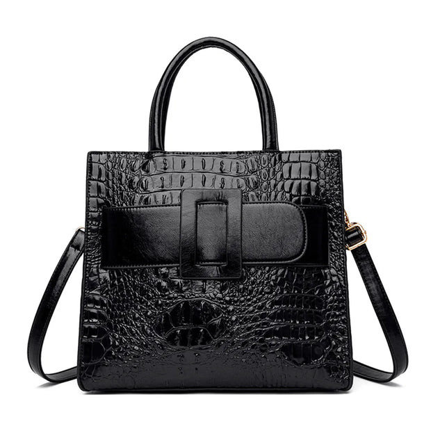 Brand Women Crocodile Handbag Luxury Belt Handbags Women Leather Shoulder Bags Designer Crossbody Bags Female Retro Tote Handbag - Shop All Digital 