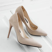 WANGKUI  Suede Pointed Toe Stiletto Shoes - Shop All Digital 