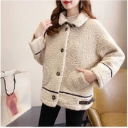 Women's Cashmere Coats Casual Jackets Warm Ladies Clothing Button Autumn Winter 2024 New Korean Fashion Long Sleeve Outerwear